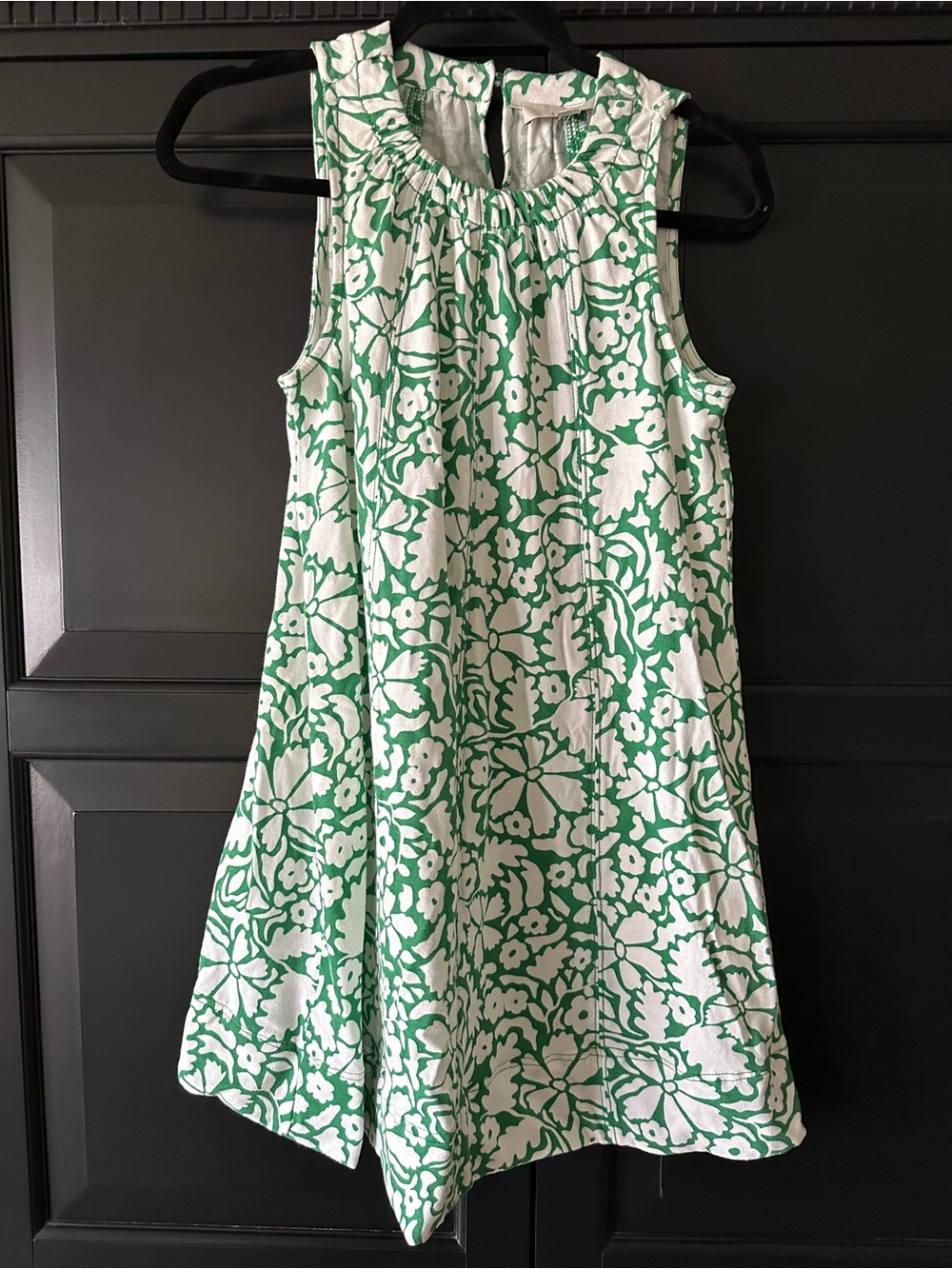 Women's Loft Green and White Floral Sundress XS Petite NWT